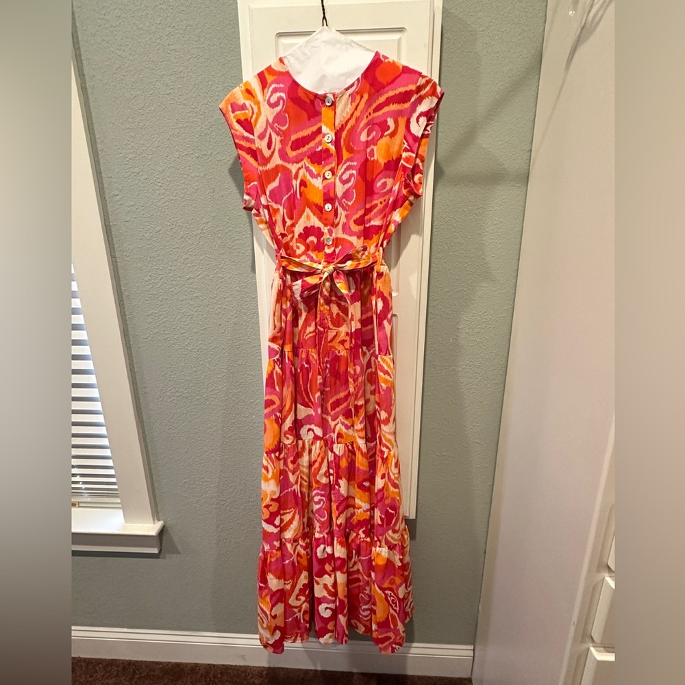 JEANNE SLEEVELESS TIERED MAXI PINCH DRESS